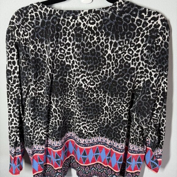 Rafaella Weekend Womens Knit Top 3X Animal Southwest Design Gold Embellishments - Picture 5 of 12